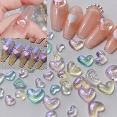 50 teile/satz DIY 3D Liebe Ornamente Harz Gefälschte Nagel Dekoration Zubehör Fantasie Glitter Perle Zubehör