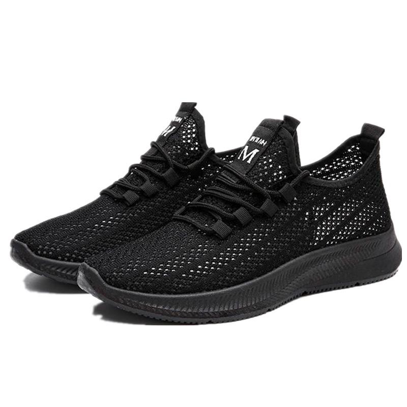 Nye Herre Lett Sommer Pustende Mesh Løpesko - Svart Trendy Design