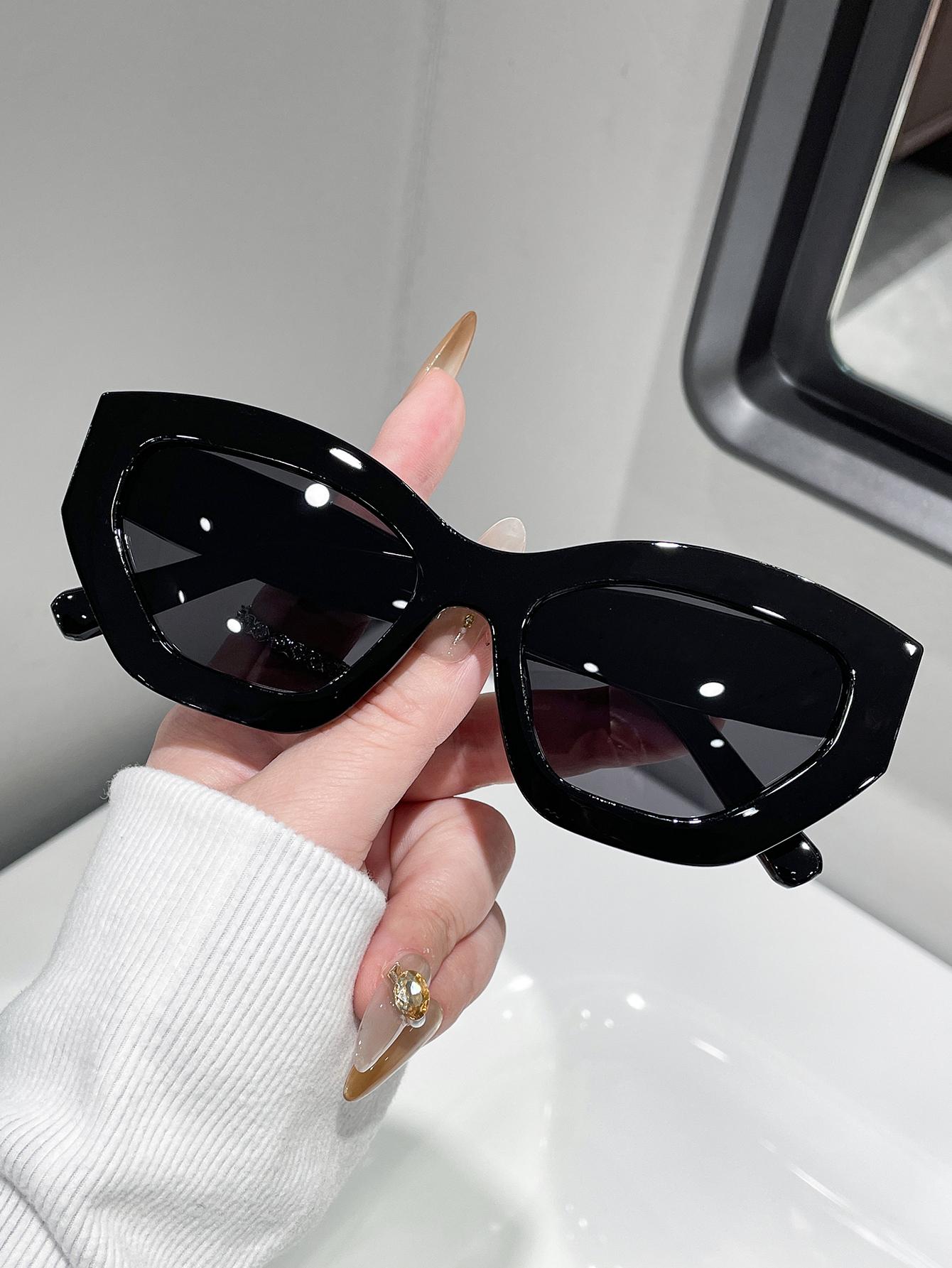 1PC Unisex Fashion Sunglasses Solid Color Irregular Frame for Daily Wear Driving And Photography Men s Women s Stylish Optics чёрный