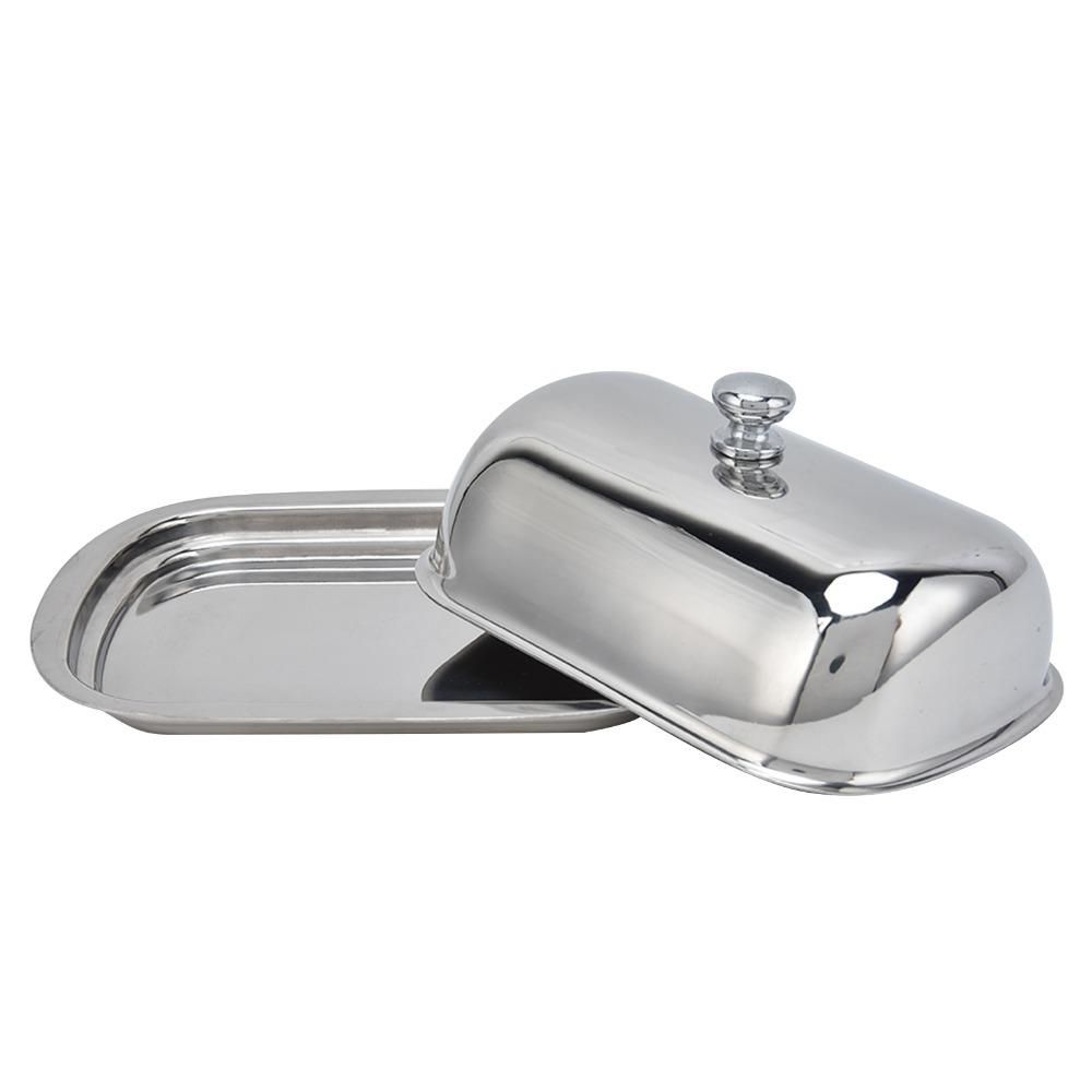 304 Stainless Steel Cheese Box Container With Lid Butter Keeper Holder Restaurant Use