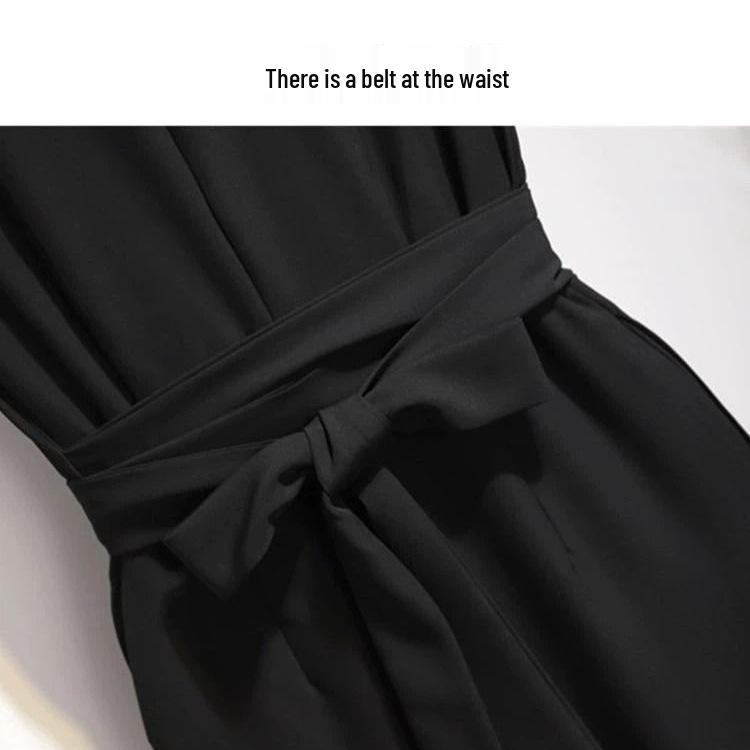 Women's High-End Sleeveless Wide-Leg Jumpsuit - Summer 2026 Waist-Cinching Slim Fit