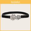 Summer Women Metal Dress Belt With Unique Button Pattern And Elastic Waist