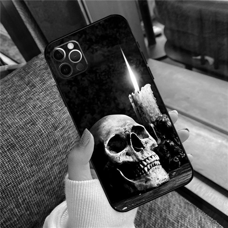 Gothic Fashion Skull Phone Case For iPhone 11 12 13 14 15 16 Pro Max 12 13 Mini X XR XS MAX 14 Plus Cover