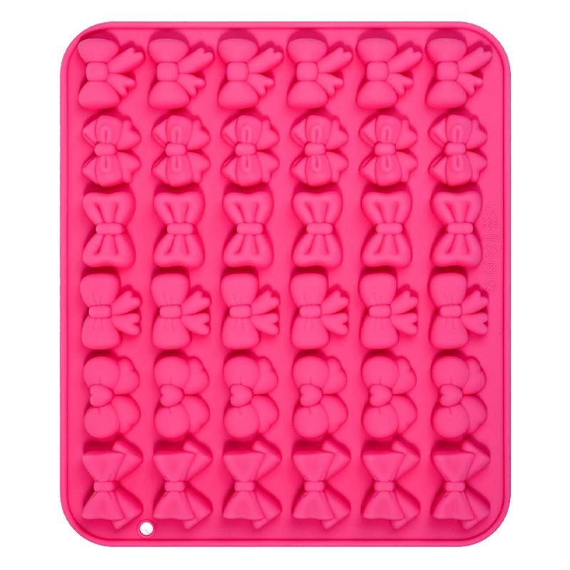 Bow Silicone Molds With 6 Different Shapes, 36-Cavity Bow Chocolate Fondant Mold For Bowknot Cupcake, Cake Pop, Sugar Craft