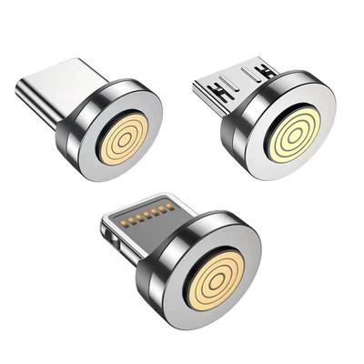 Magnetic Suction Fast Charger Round Head for Huawei, Android, Apple Type-C Devices (7 Contact Points).