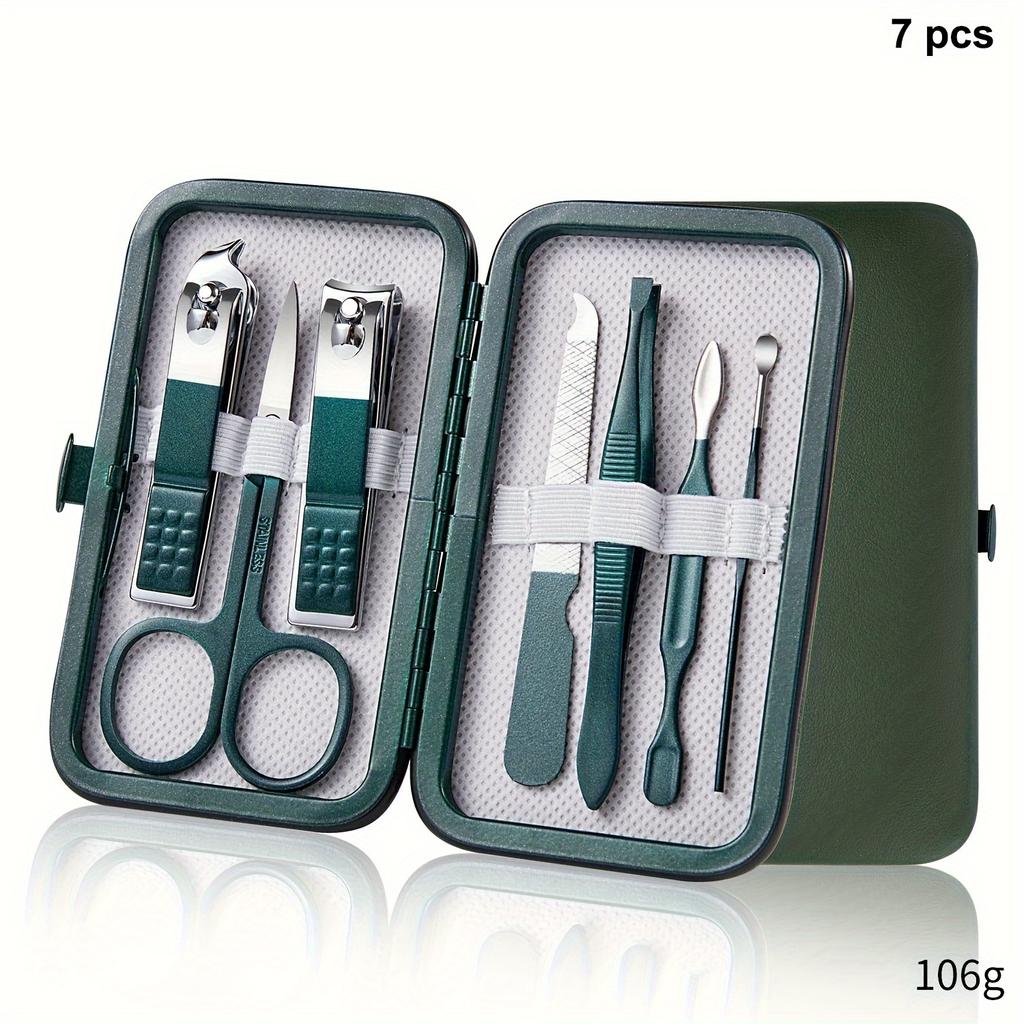 Professional 7-18 Piece Nail Care Kit Stainless Steel Manicure & Pedicure Set with Travel Case for On-the-Go Grooming