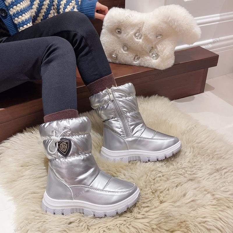 

Детская зимняя мода Детские плюшевые теплые детские однотонные полусапоги Школьники Новая толстая подошва Круглый носок Удобные 35