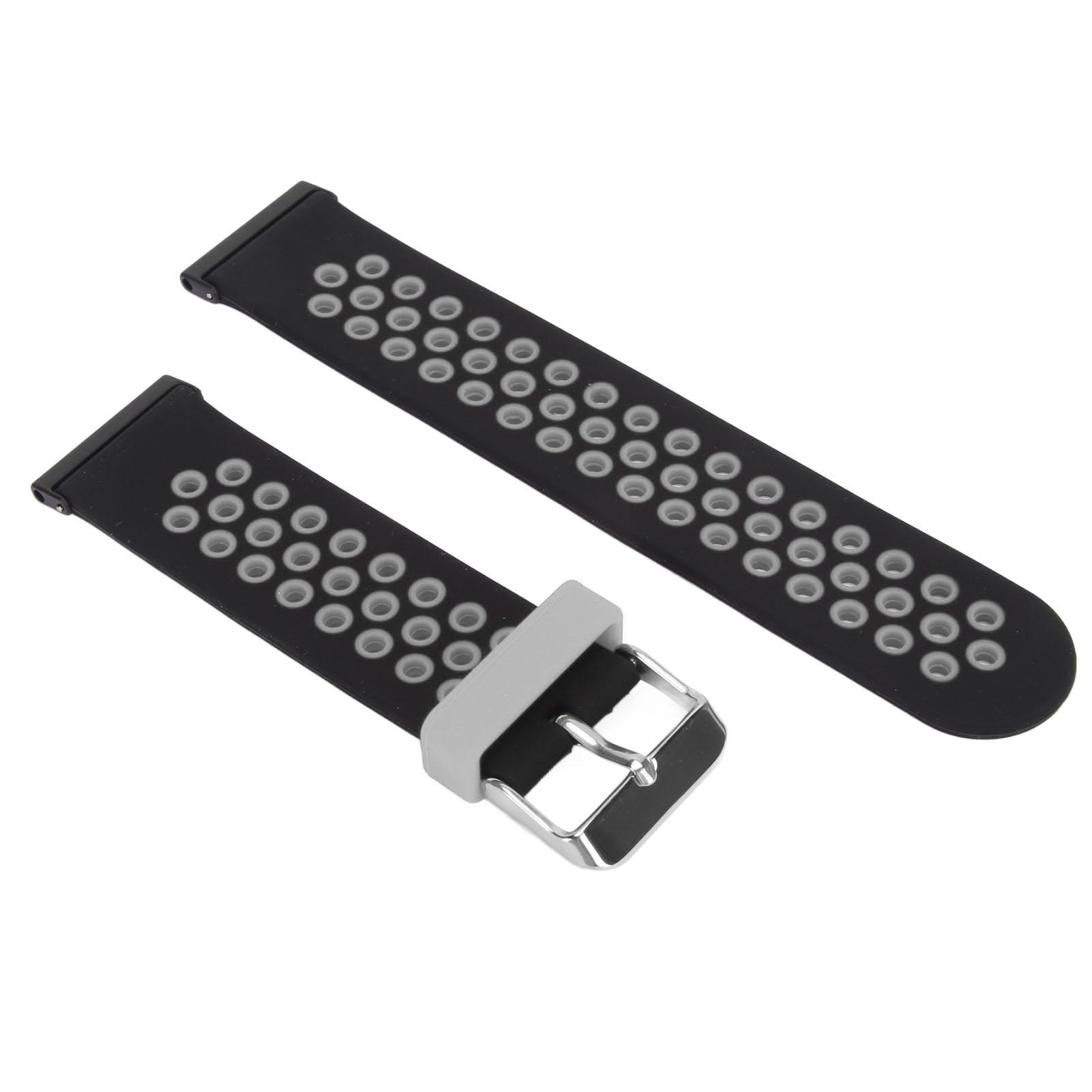 

24 мм Сменный ремешок для часов Контрастный цвет Регулировка размера Мягкий силиконовый ремешок для часов для Spartan Hr Baro Черный Серый черный серый