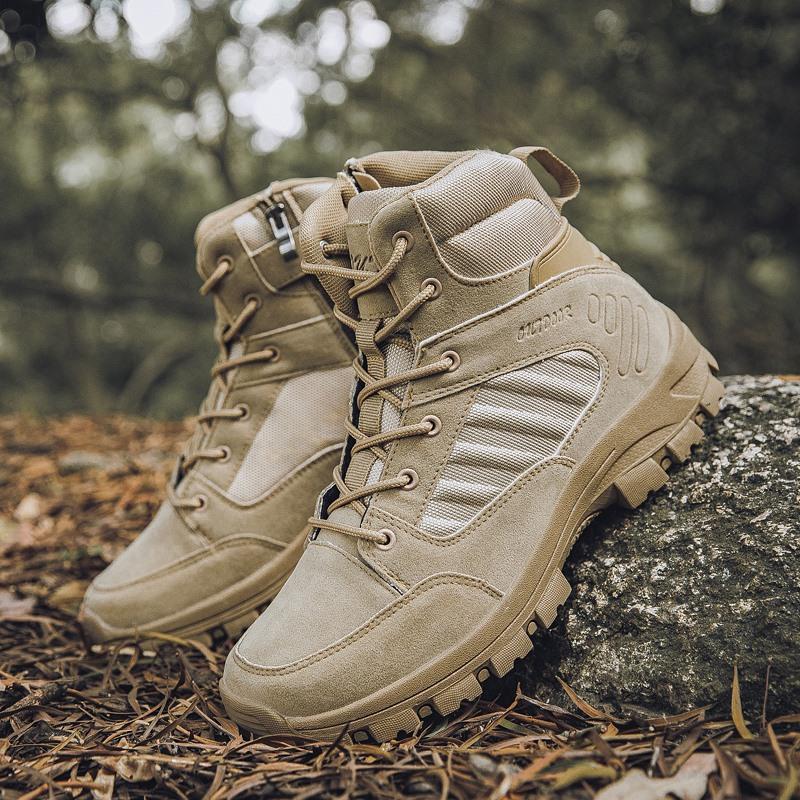 

Autumn and winter new camouflage men s outdoor hiking shoes combat shoes training boots medium hiking shoes military boots 46 пісочний