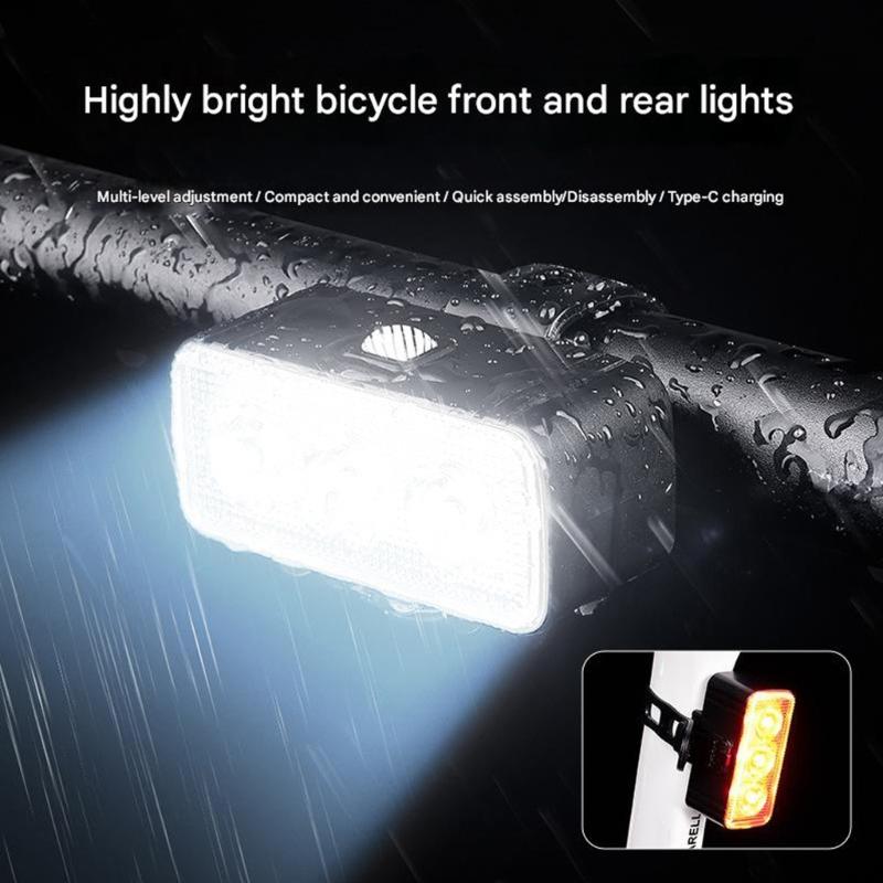Night Riding Bike Light Set Lighting Systems With Quick Releases Clip And High Visibilities For City Or Trail Cycling