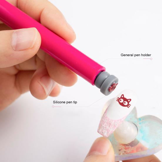1 Set Nail Stamp Pens with Interchangeable Heads, Nail Art Stamper Tools with 36/48 Patterns, DIY Manicure Design Stamping Pen for Women, Beginner