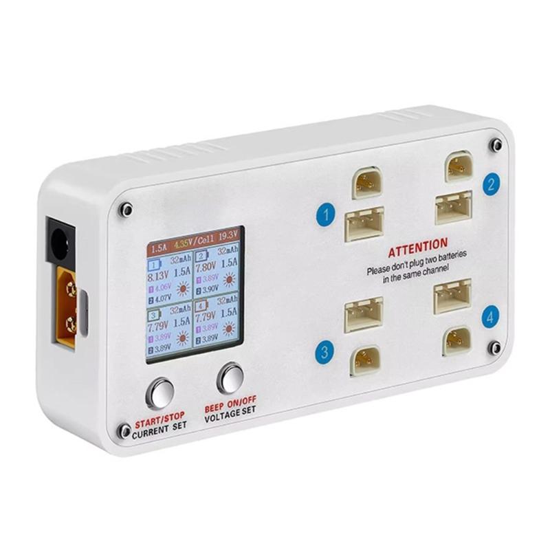 

4 Port 2S Lipos Battery Balance Charger With Storage Function LCD Display And Multiple Power Inputs 1