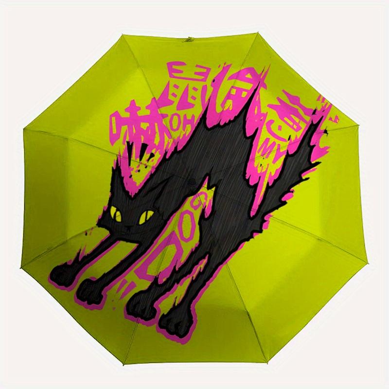 

1pc Cat Artwork Auto Open/Close Umbrella, Portable Folding Umbrella for Travel, Themed Events, It is suitable as a gift for various festivals, Outdoor