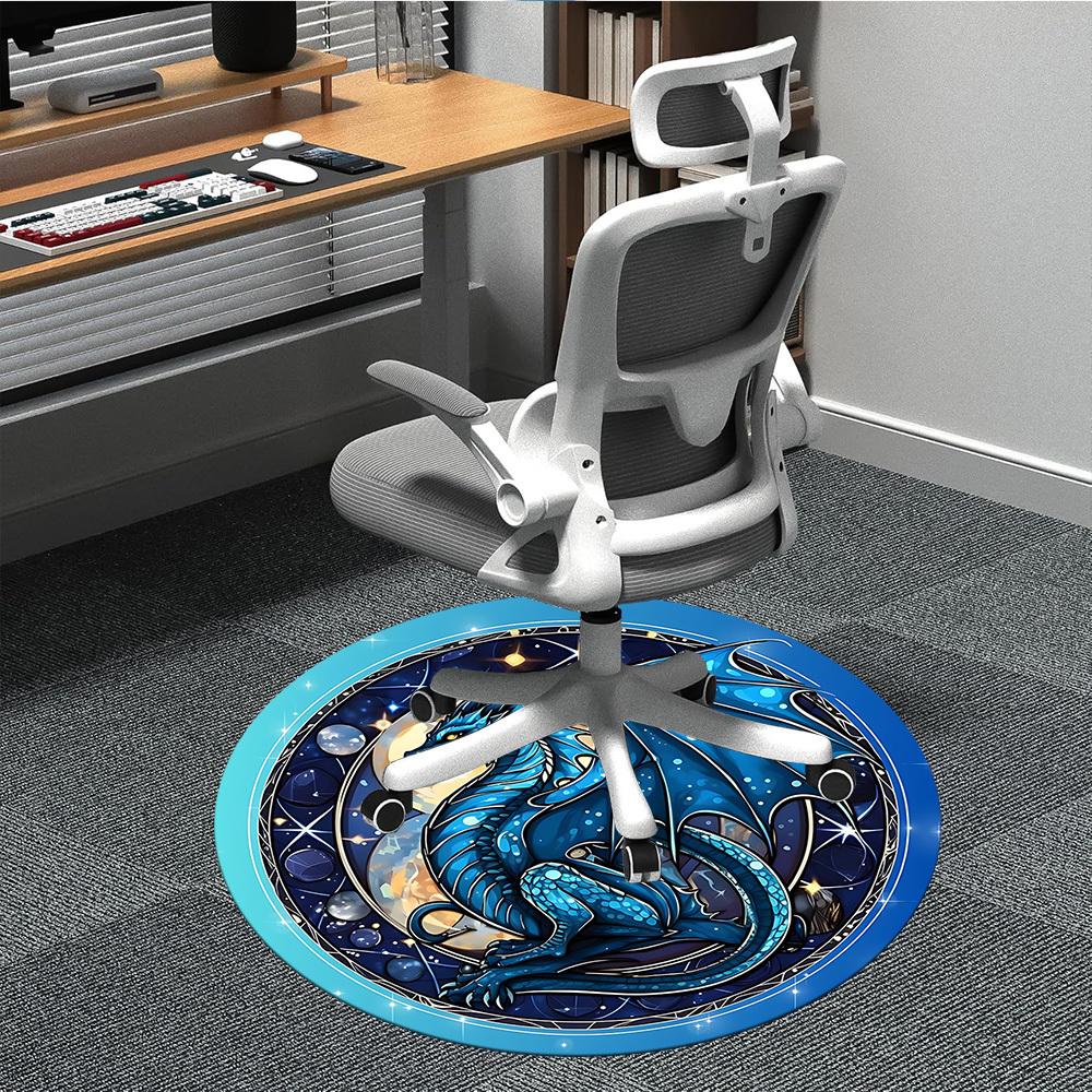 1pc Dragon Fantasy Office Round Area Rug, Under Office Chairs Bedroom Living Room Home Decor, Room Deco, Available In Various Sizes