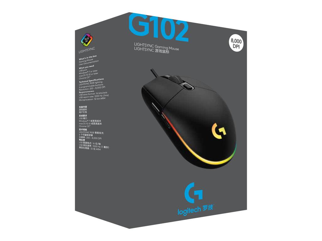 Logitech | Gaming Mouse | G102 LIGHTSYNC | Wired | USB | Black