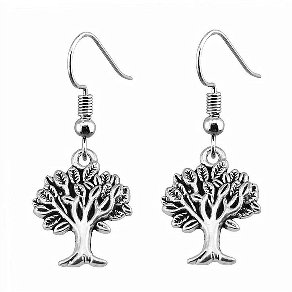 Tree Of Life Dangle Earrings Openwork Nature Boho Style Drop Jewelry For Female
