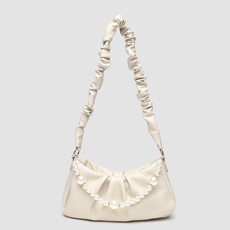 French Niche Cloud Bag Women'S Fashion Pleated Armpit Bag High-End Versatile Shoulder Messenger Bag