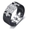 8MM Ceramic Chain Link Minimalist Diamond Foldable Stainless Steel Ring for Women Men