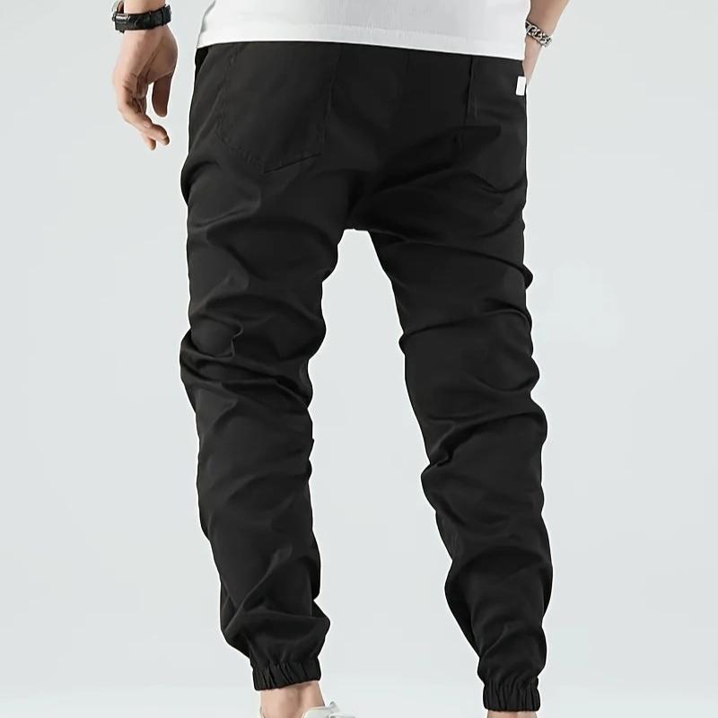 Four Seasons New Slim Casual Trousers Simple Leisure Pure Colour Spell Leather Trousers Micro Elastic Youth Popular Trousers