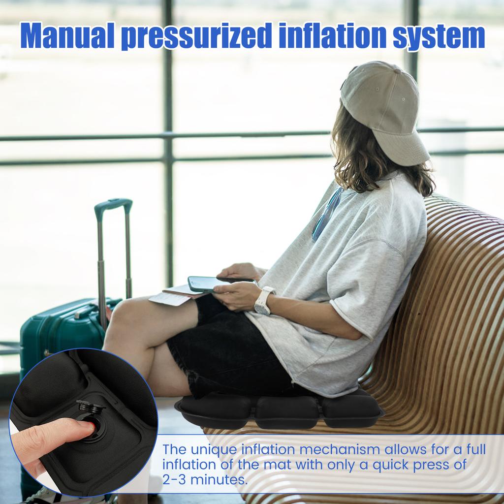 3D Inflatable Travel Cushion Portable Lightweight Air Seat Cushion Ergonomic Air Chair Cushion for Home Office Car Traveling