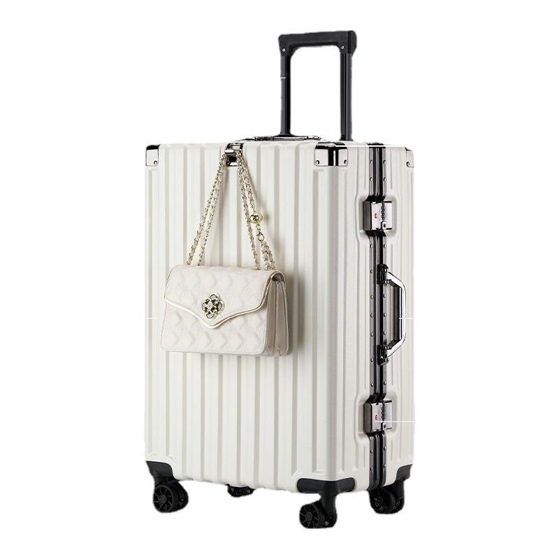 Durable Aluminum Trolley Suitcase with Silent Wheels, Large Capacity, Combination Lock - Ideal for Men, Women, and Students