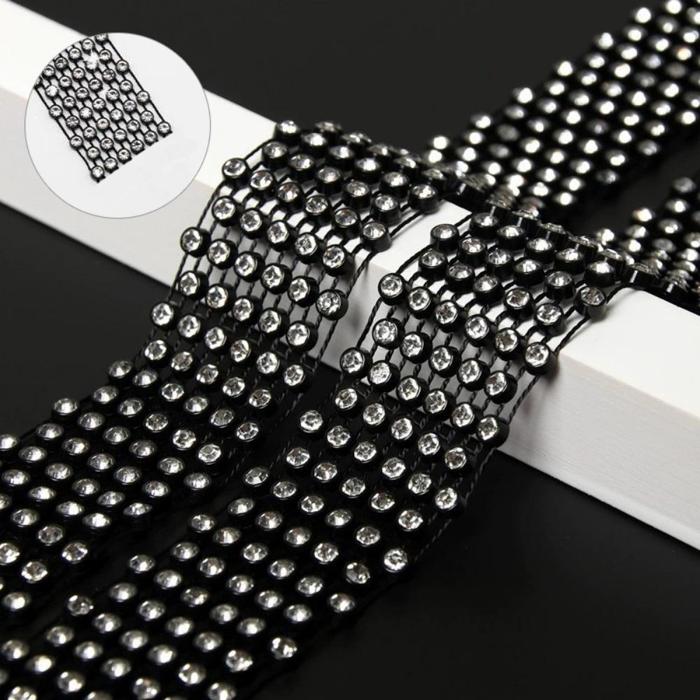 1.3M Long Shiny Rhinestones Tie Sparkling Crystal Necktie Collar Choker Necklace  Jewelry Collar
