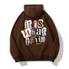 Autumn Winter Long Sleeved Back Letter Pattern Printed Top with Loose Hooded Sweatshirt Cover Hoodies & Sweatshirts Men’s