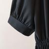 Summer Plus Size Elastic Waist Office Lady Shirt and Blouse Short Sleeve Solid Top  Women Clothing V-neck