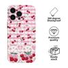 Korean Ins Sweet Girl Wind Pink Grid Cherry Mobile Phone Case Apple 17Pro Anti-drop All-inclusive Film Case iPhone14pm