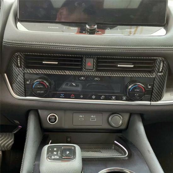 Carbon Fiber Air Conditioning Swtich Cover Trim For Nissan Qashqai 2023 2024