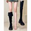 Thick heel shows high platform boots, new in autumn and winter 2025, two-wear folded long tube women's knee knight boots tide