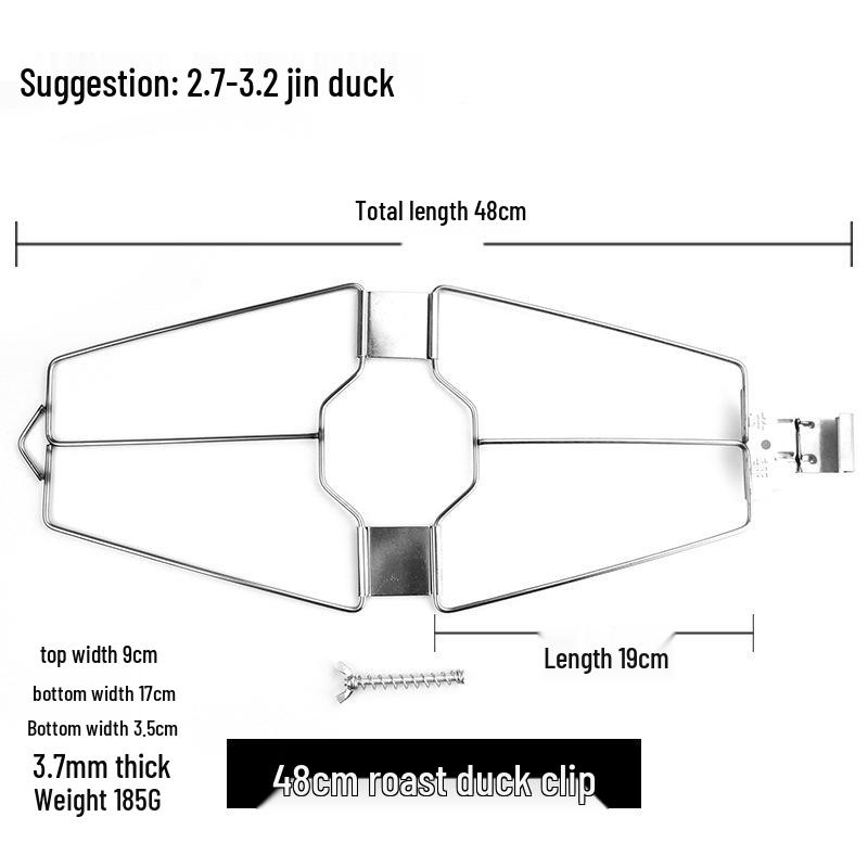 Stainless Steel Heavy-Duty Roast Duck Clip with Screws