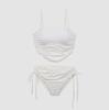 2024 Korean-Style Women's Split Swimsuit: Girl's Tube Top Drawstring Bikini for Resorts & Hot Springs