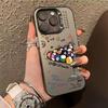 Trendy Silver Shell Digital Billiards Phone Case for Apple 17/16/15 Pro, 14 Pro Max, 13/12