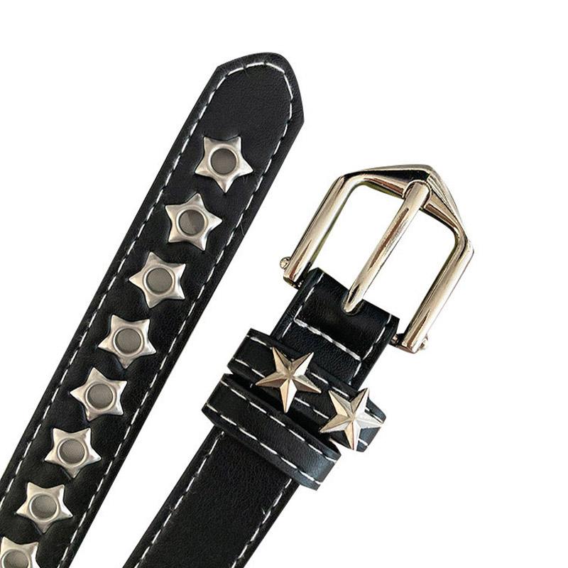 1pc Women's Y2K Hollow-out Star Grommet Retro Hot Girl Belt, Versatile Casual Fashion Niche Belt Suitable for Jeans an