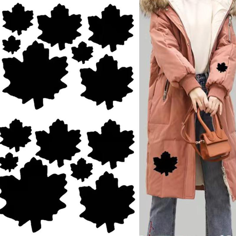 1Set No Ironing Stickers Patches Down Jacket Universal Black Self Adhesive Patcher Repair Washable Sewing Fabric Diy Fix Patch