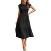 Women's Flutter Sleeve Smocked Tiered Midi Dress