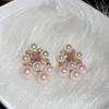 Elegante Retro-Ohrringe mit Perlen und Zirkonia sowie Diamantakzenten