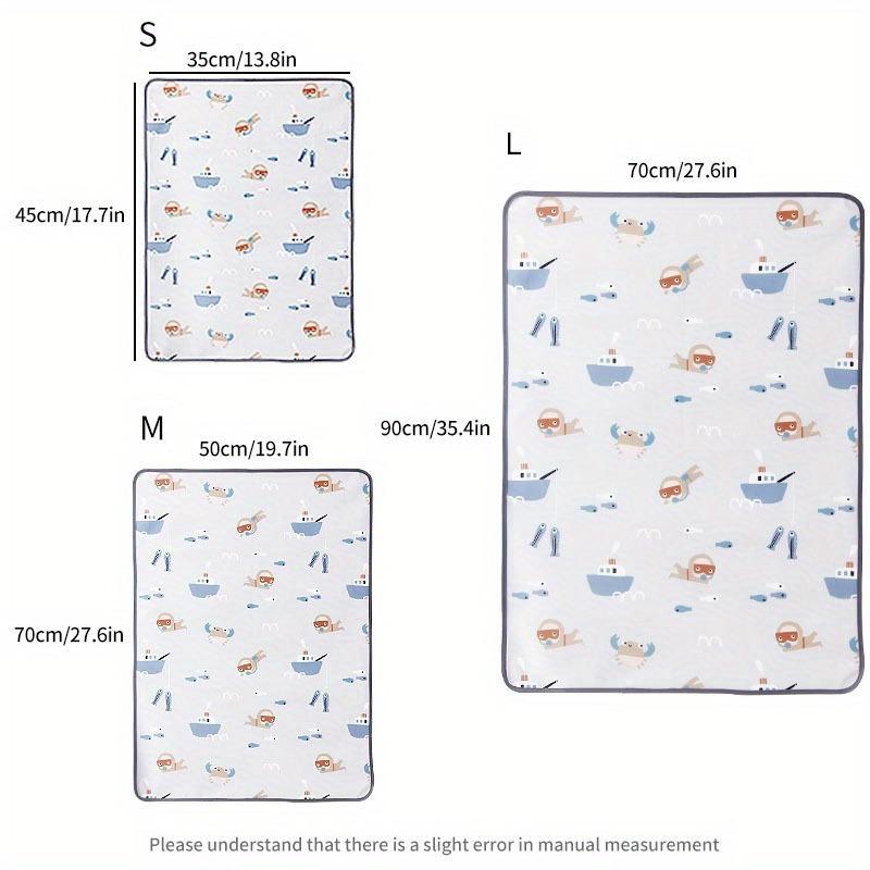 Large Breathable Non Slip Diaper Mat Cute Animal Floral Design Washable Easy Clean For Baby Naps Playtime Waterproof Pad