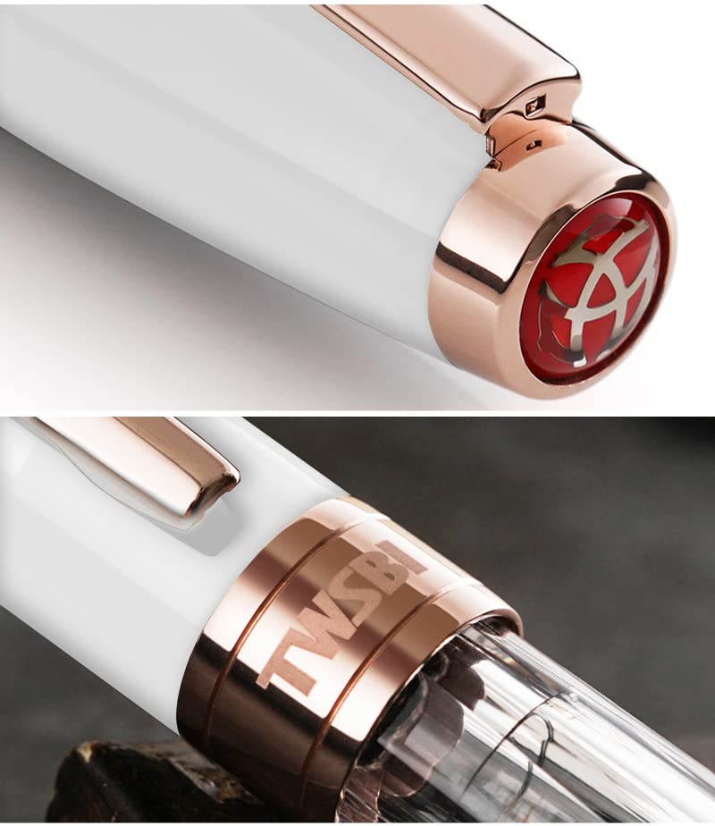 Twisbee Diamond 580 Fountain Pen, White Rose Gold GT, 1.1 Ink, TW100760