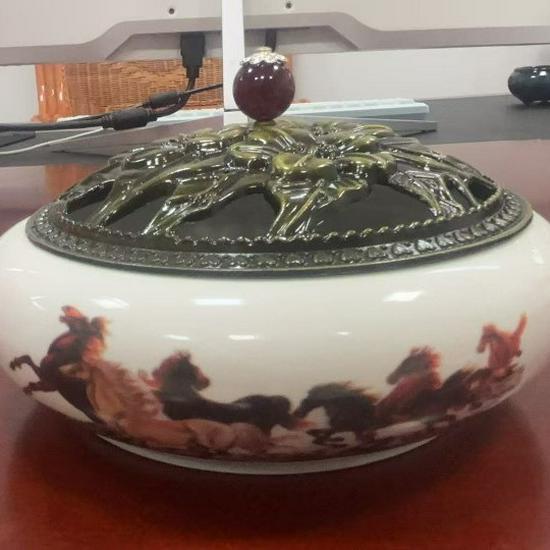 Large Ceramic Indoor Incense Burner: Fireproof Sandalwood & Stick Holder, Mosquito Repellent Ornament