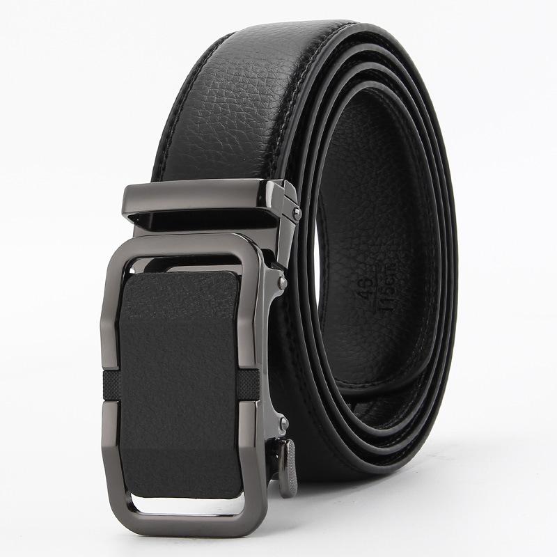 Frosted Automatic Buckle Edge Scratch-Resistant Microfiber Imitation Cowhide Belt, Business And Leisure Men'S Trendy Belt