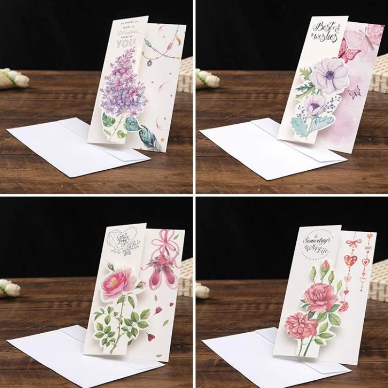 5 SZT./ Elegancka kartka świąteczna Kreatywna kartka z życzeniami Bukiet Kartka z wiadomością Błogosławieństwo Dziękuję Kartki urodzinowe
