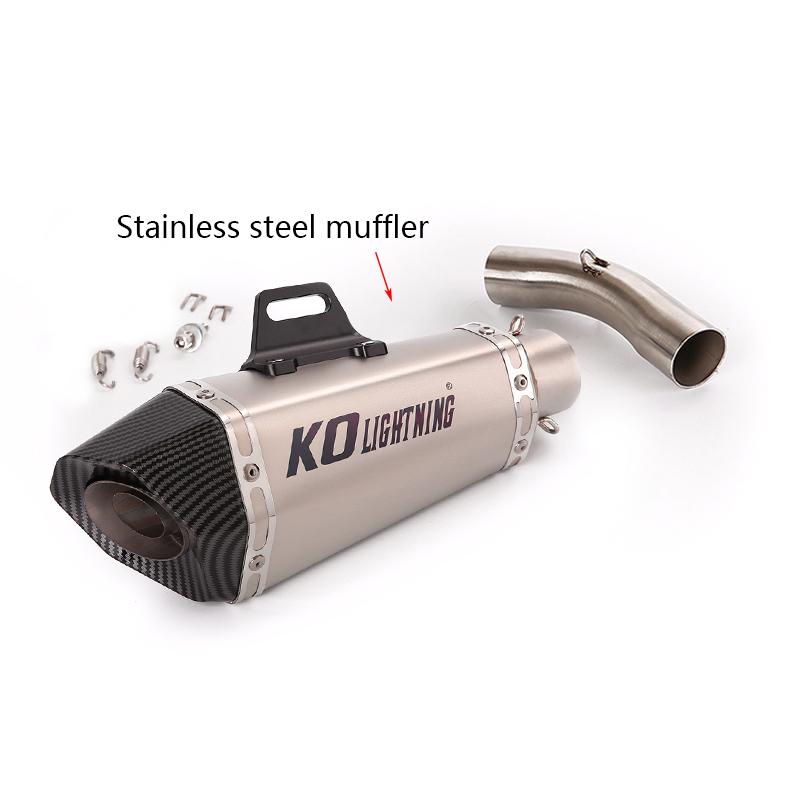 For Kawasaki ZX10R 2008 2009 2010 51mm Motorcycle Exhaust System Muffler Tail Pipe Tip Mid Link Tube DB Killer Stainless Steel