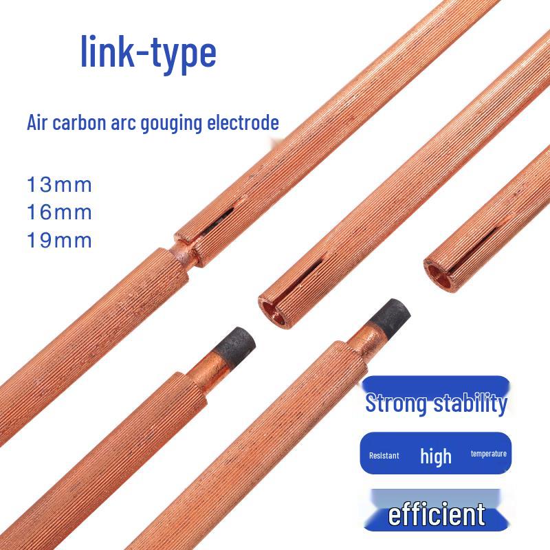 Copper-Plated Graphite Carbon Arc Gouging Rod for DC Air Gouging Gun, High-Temp Resistant, Ideal for Automobile Sheet Metal (Round/Flat, 6/8/10mm)