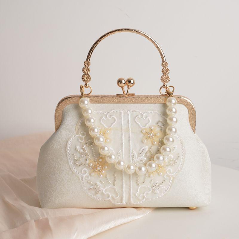 

Ретро китайский стиль чонсам вышивка сумочка Beige