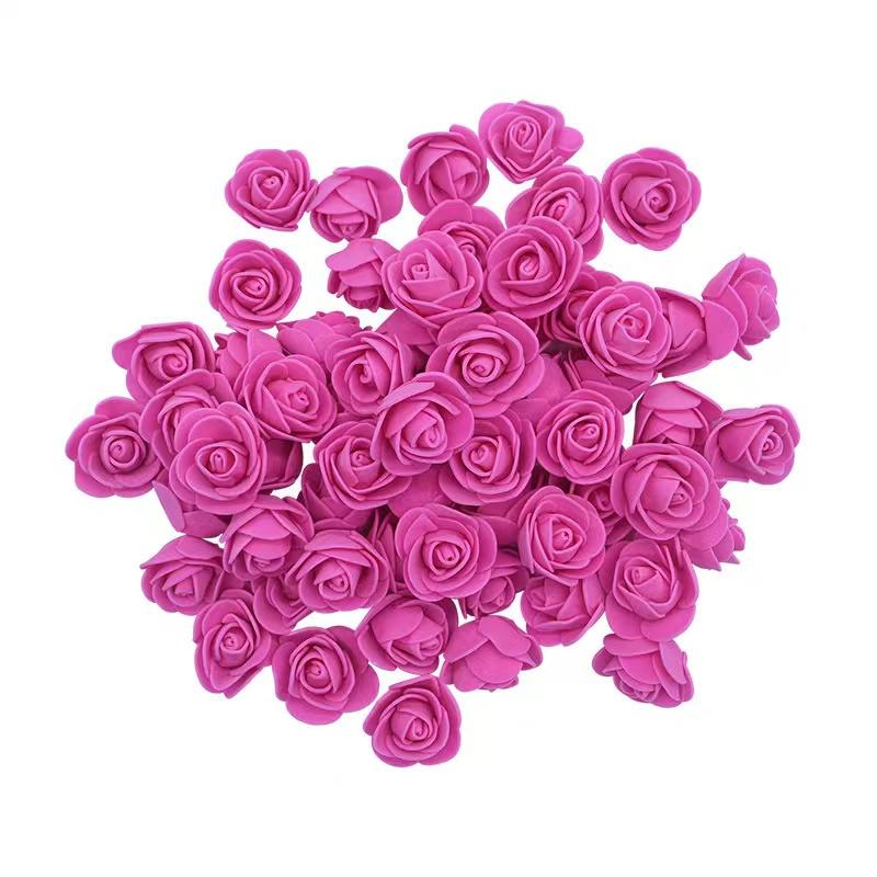 50~500Pcs 3.5cm PE Foam Rose Head Artificial Flower For Wedding Birthday Party Home Decor DIY Bear Rose Valentines Day Gifts