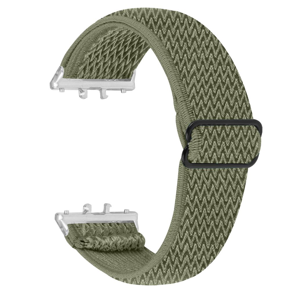 For Honor Watch X5 Watch Band Wave Pattern Nylon Woven Strap with Silver Connector