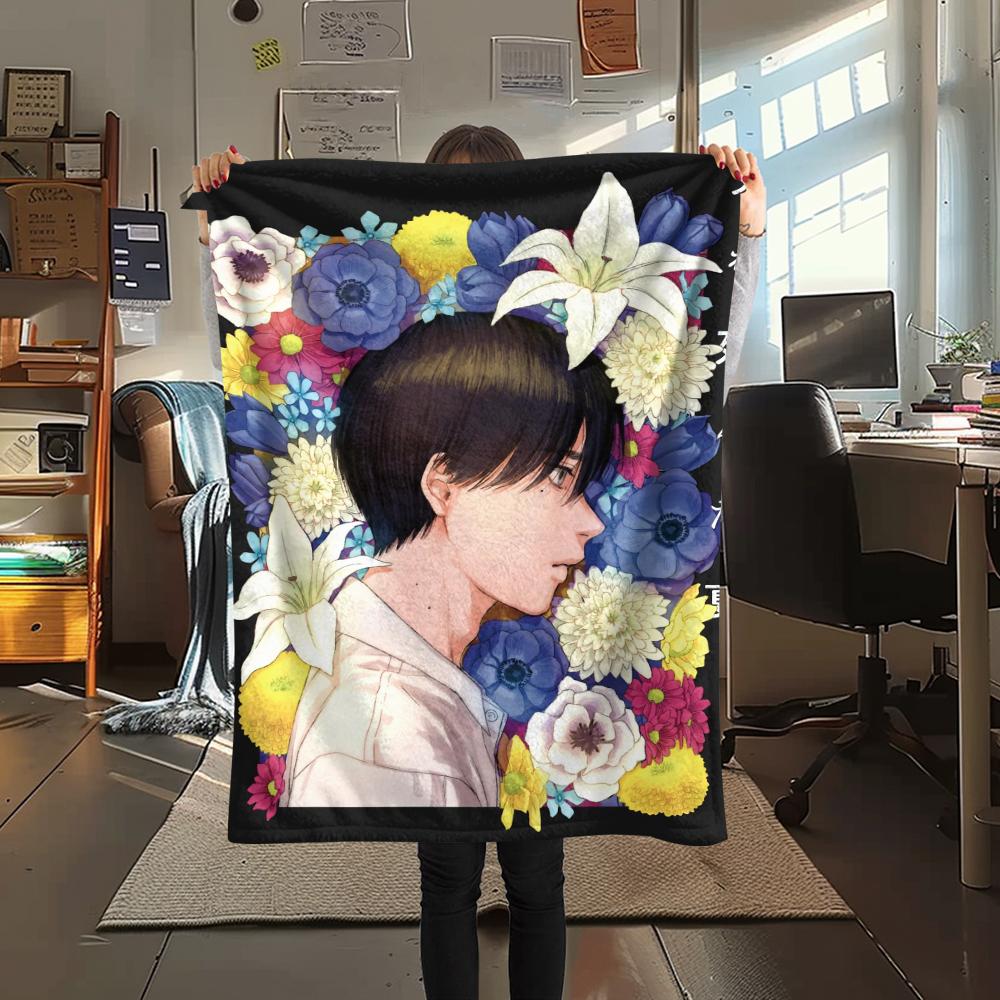 1PC Summer Hikaru Died Print Flannel Blanket, High quality Comfortable for All Seasons, Home Decor, Warmth and Comfort, Perfect for Christmas Gifts203