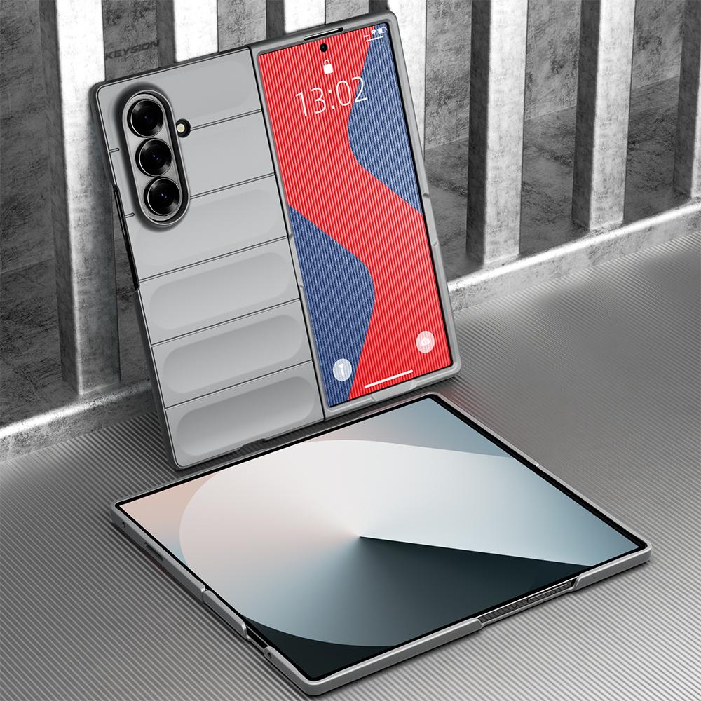 

KEYSION Shockproof Case for Samsung Z Fold 7 5G Anti-skid Hard Plastic Phone Back Cover for Galaxy Z Fold 7 5G for Galaxy Z Fold 7 светло-серый